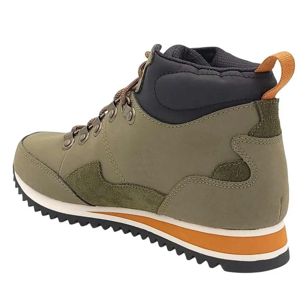 Teva Men Mid Top Hiking Boots Freeside RR Size US 7.5 Dark Olive Orange Leather